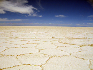 Der Salar de Uyuni in Bolivien, ein ausgetrockneter Salzsee